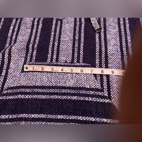 Navy and White Striped Hoodie - Picture 7 of 11